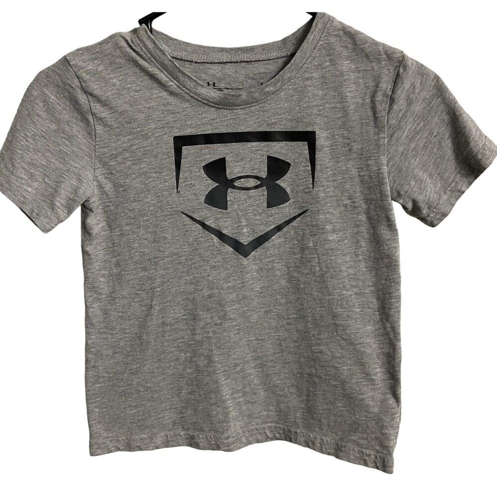 Under Armour T-Shirt Boys Small Gray Short Sleeved Crew Neck